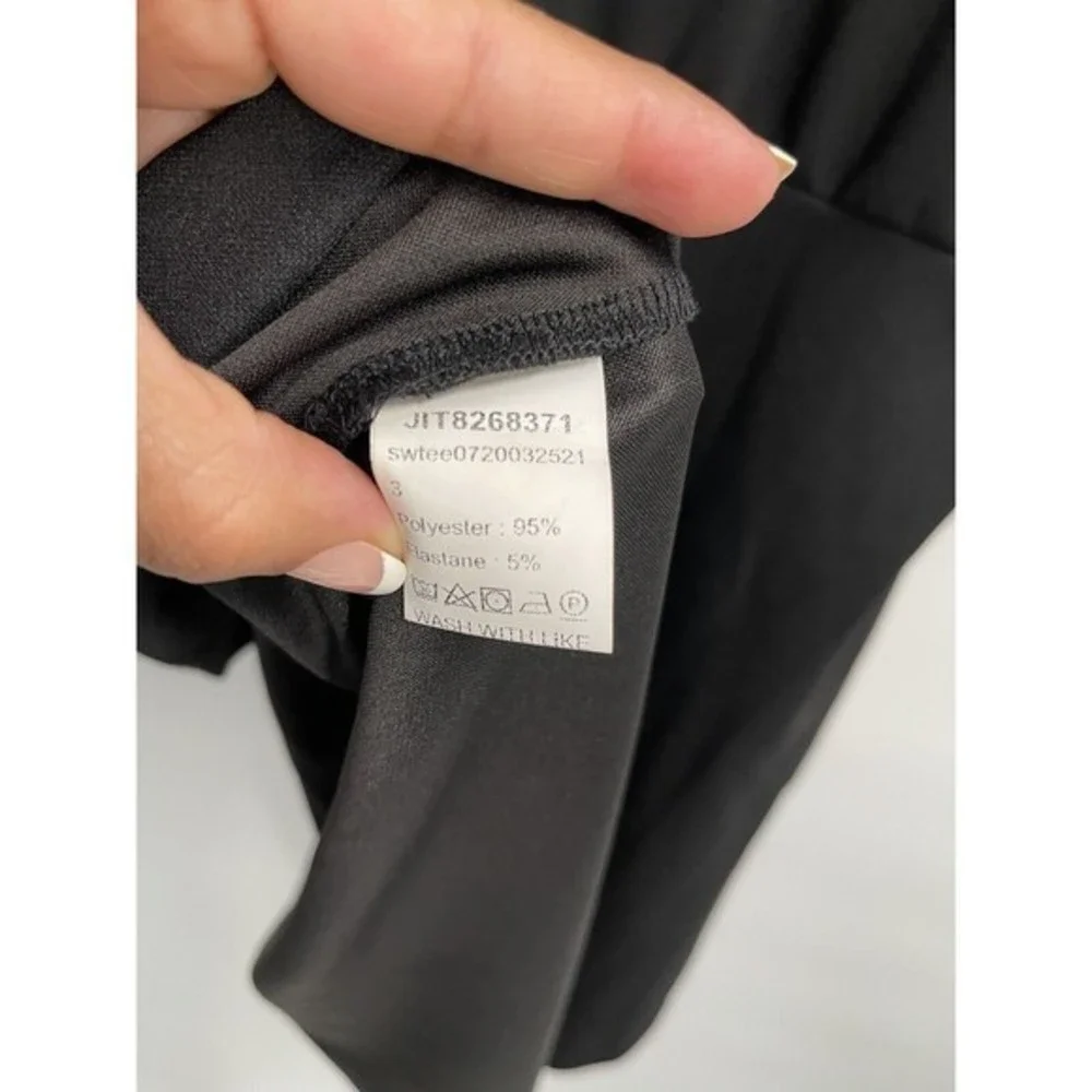 SHEIN Curve Black Mock Neck Mesh‎ Panel High Low Dress Plus Size 4XL